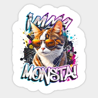 Imma Monsta! CAT | Whitee | by Asarteon Sticker